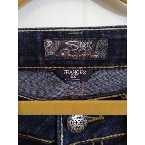 Silver Jeans Frances size 29 -L31 Bootcut Dark Wash Denim Low rise Thick Stitch - Picture 4 of 11